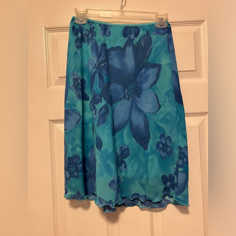 Blue floral skirt